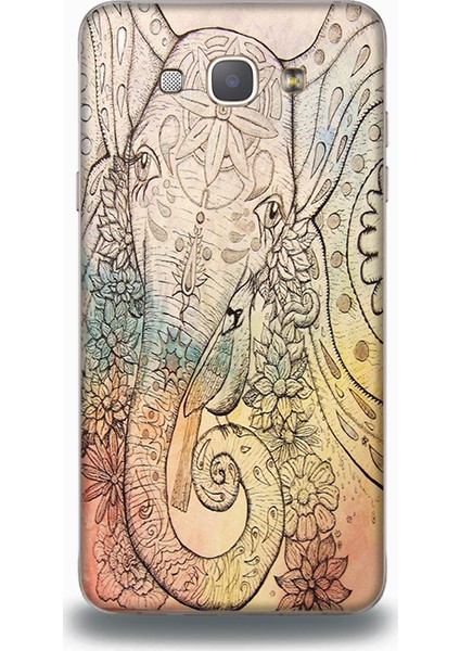 Samsung A8 Kılıf - Özel Tasarım Fil Desenli Arka Kapak