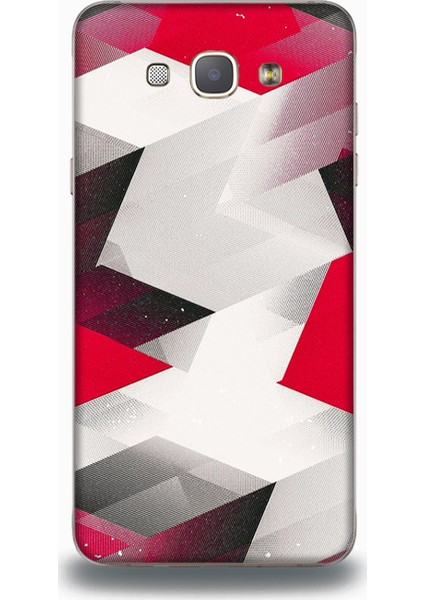 Samsung A8 Kılıf - Black Red Desenli Arka Kapak