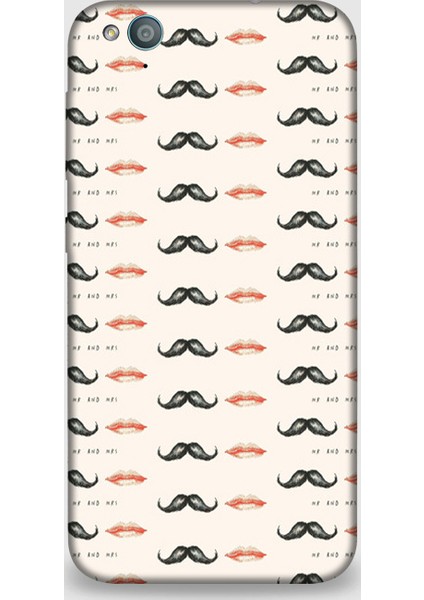 Turkcell T60 Kılıf - Bıyık Emoji Desenli Arka Kapak