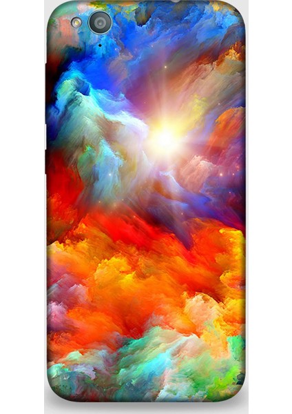 Turkcell T60 Kılıf - Rengarenk Bulut Desenli Arka Kapak