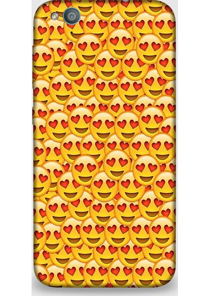 Turkcell T60 Kılıf - Kalpli Gülen Emojiler Desenli Arka Kapak