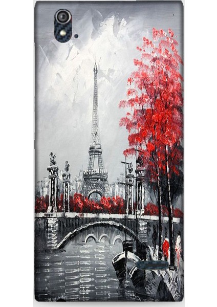 Turkcell T50 Kılıf - Eyfel Kulesi Manzara Desenli Arka Kapak