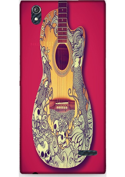 Turkcell T50 Kılıf - Gitar Desenli Arka Kapak