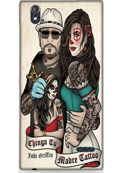 Turkcell T50 Kılıf - Girl And Boy Tatto Desenli Arka Kapak