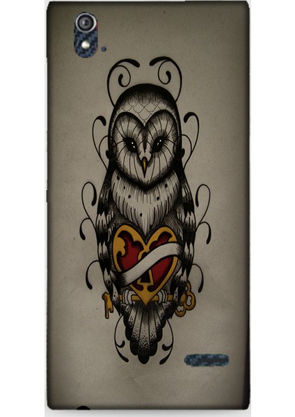 Turkcell T50 Kılıf - Otantik Baykuş Desenli Arka Kapak