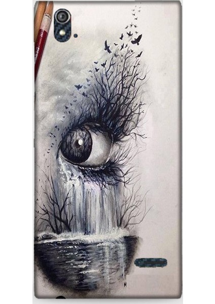 Turkcell T50 Kılıf - Sanat Desenli Arka Kapak