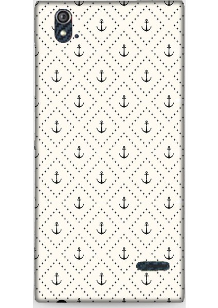 Turkcell T50 Kılıf - Gemici Demiri Desenli Arka Kapak