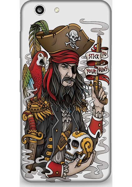 Turkcell T70 Kılıf - Korsan Tattoo Desenli Arka Kapak