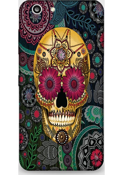 Turkcell T70 Kılıf - Flowers Skull Desenli Arka Kapak