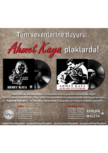 Ahmet Kaya - Ağlama Bebeğim (PLAK)