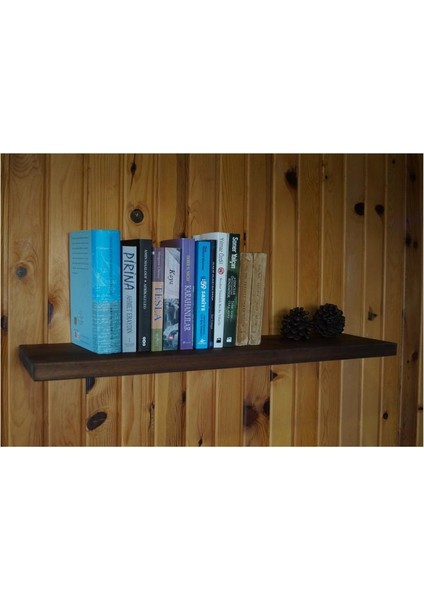 Gizli Askılı Masif Duvar Rafı - 80 Cm