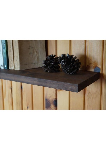 Gizli Askılı Masif Duvar Rafı - 80 Cm
