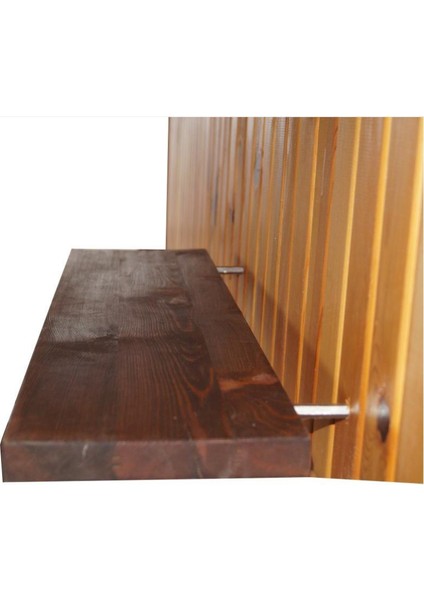 Gizli Askılı Masif Duvar Rafı - 80 Cm