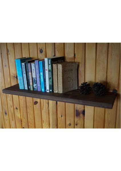 Gizli Askılı Masif Duvar Rafı - 100 Cm