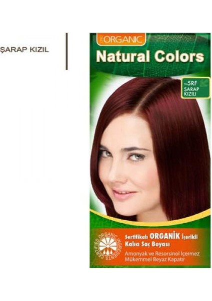 Organic Natural Colors Bitkisel Kalıcı Saç Boyası 5Rf Şarap Kızılı
