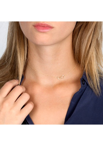 İnfinity Choker Rodyum Kaplama Bayan Kolye