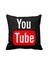 Youtube Siyah Sosyal Medya Saten Yastık 1