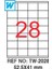 52,5 x 41 Mm Laser Etiket Tw-2028 1