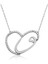 Bayan Lili Gümüş Kalp Vav Bayan Kolye 1