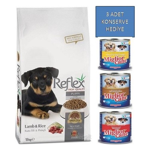 Reflex 15 Kg Kuzu Etli &amp; Pirinçli Yavru Köpek Maması + 3 Fiyatı