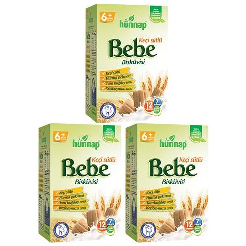 hünnap Keçi Sütlü Bebe Bisküvisi 400 gr 3�lü Fiyatı