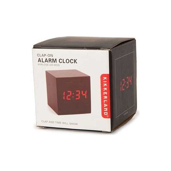Kikkerland Alarm Clock Wood Cube Ahşap Küp Saat Alarmlı Fiyatı