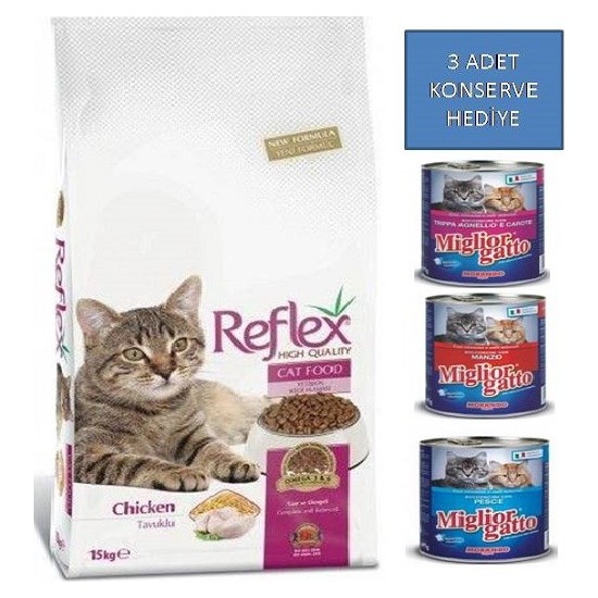 Reflex 15 Kg Adult Cat Food Tavuklu Yetişkin Kedi Maması Fiyatı