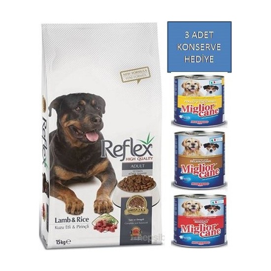 Reflex 15 Kg Kuzu Etli &amp; Pirinçli Yetişkin Köpek Maması + 3 Fiyatı