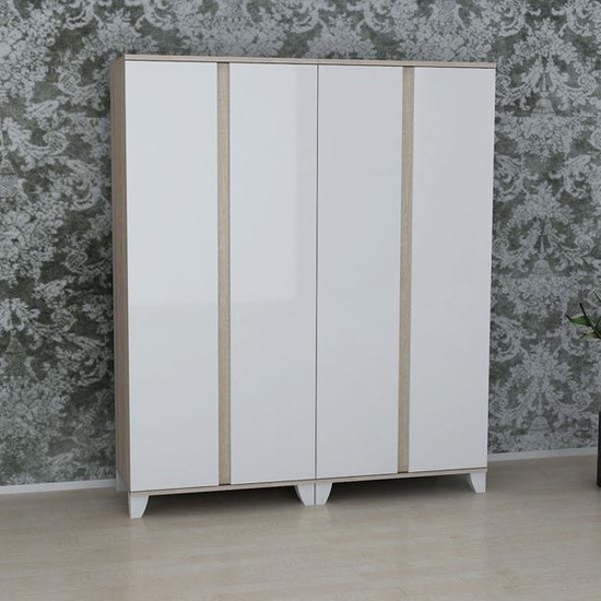 Sanal Mobilya Erva 12412Aa 4 Kapaklı 3 Çekmeceli Gardırop Fiyatı