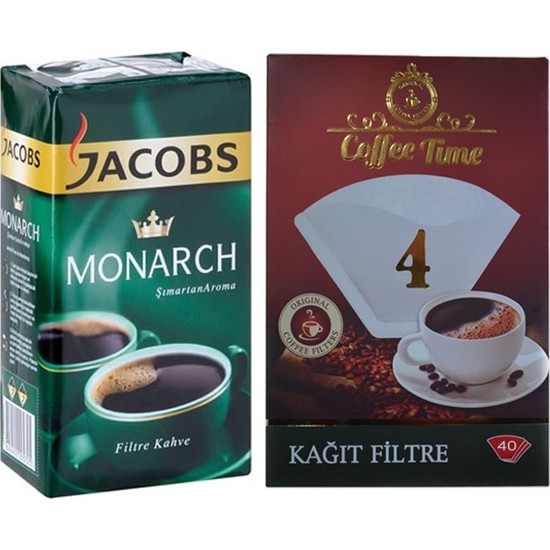 Jacobs Monarch Filtre Kahve + Coffee Time 1x4 Kahve Filtre Fiyatı