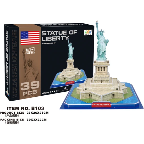 Cc Oyuncak 3D Puzzle Statue Of Liberty - 39 Parça