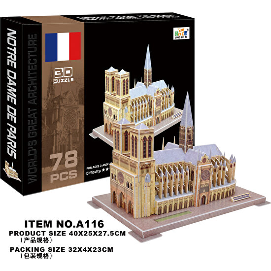 Cc Oyuncak 3D Puzzle Notre Dame De Paris - 78 Parça