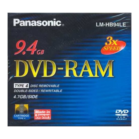 Panasonic 3X 9.4GB Removable Cartridge DVDRAM Fiyatı