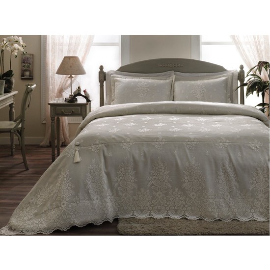 Taç Rosalina Ekru Yatak Örtüsü Çift Kişilik Fiyatı Taç Rosalina Ekru Yatak Örtüsü Çift Kişilik Fiyatı