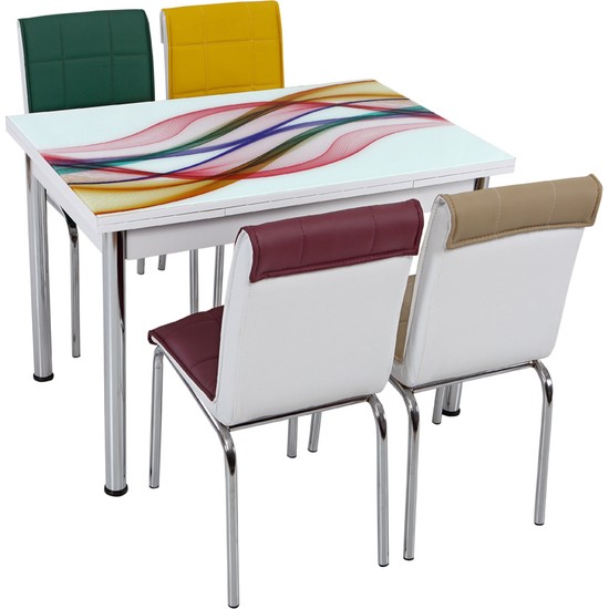 Evistro Cam Mutfak Masa Sandalye Takımı 4+1 Fiyatı