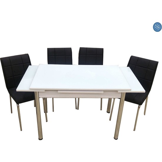 Evistro Cam Mutfak Masa Takımı +6 Sandalye Siyah Fiyatı