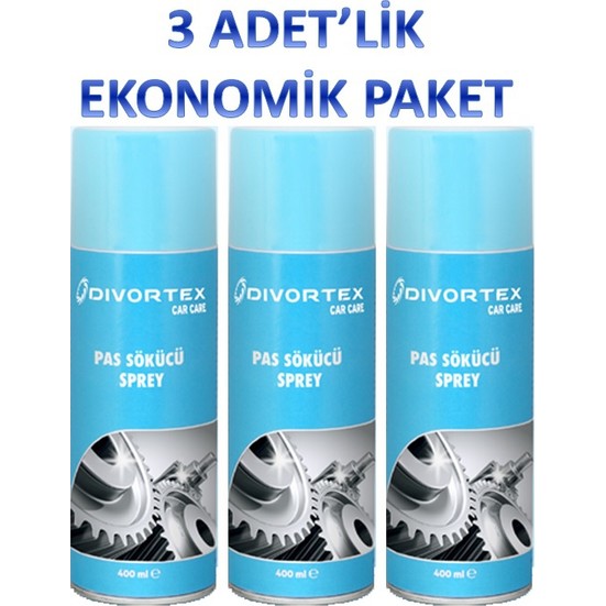 Dıvortex Güçlü Pas Sökücü Ve Önleyici Sprey 400 Ml X 3 Adet Fiyatı