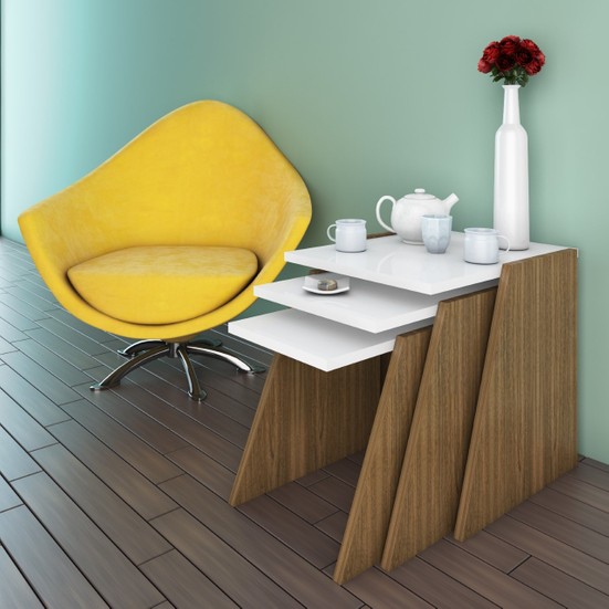 Nur Mobilya 3�Lü Zigon Sehpa Fiyatı Taksit Seçenekleri