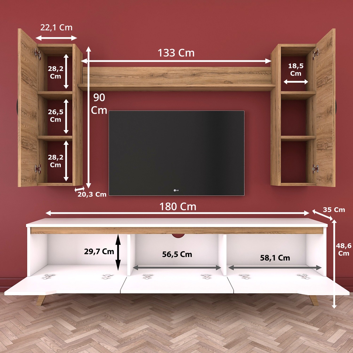 Rani D1 Duvar Raflı Kitaplıklı Tv Ünitesi Duvara Monte Fiyatı Rani D1 Duvar Raflı Kitaplıklı Tv Ünitesi Duvara Monte Fiyatı
