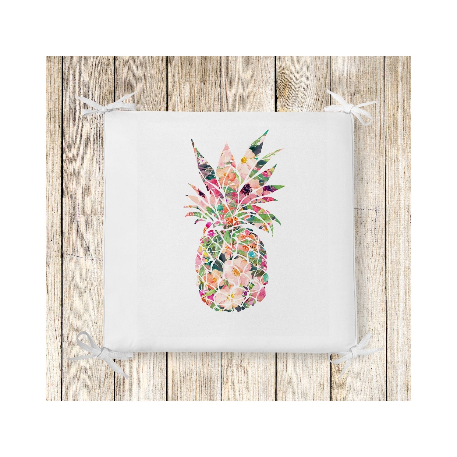 Realhomes Ananas Desen Dekoratif Kare Sandalye Minderi Fiyatı