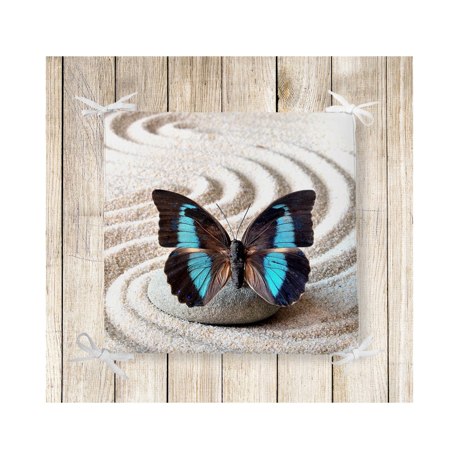 Realhomes Kelebek Desen Dekoratif Kare Sandalye Minderi Fiyatı