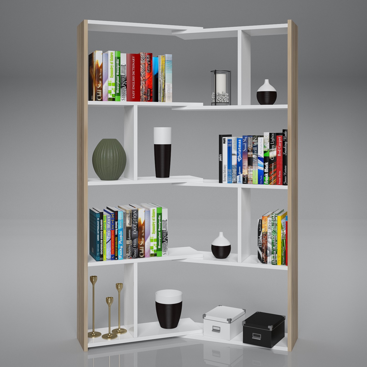 Eyibil Mobilya Liya Hareketli Köşe Kitaplık Fiyatı