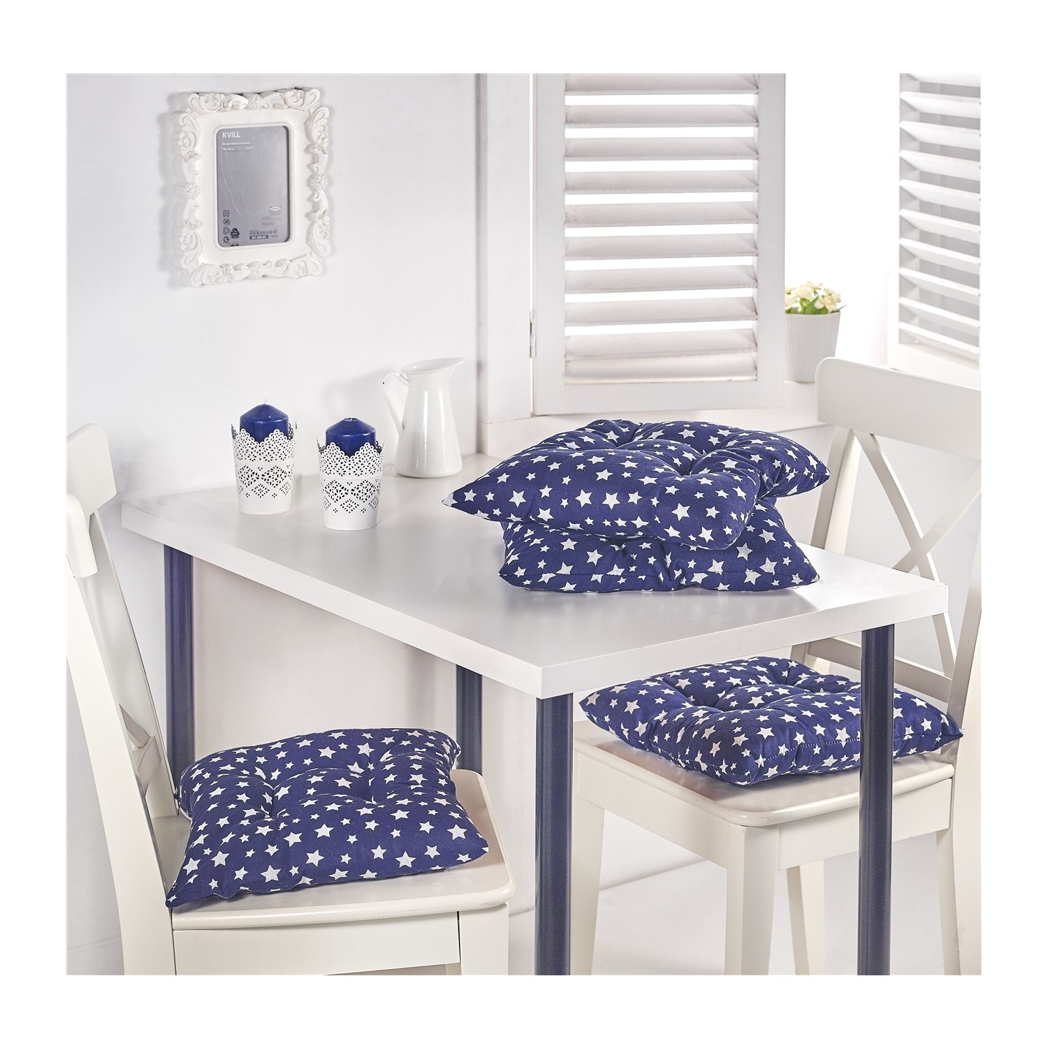 Lady Moda Silikon Dolgulu 4�lü Sandalye Minderi Yıldız