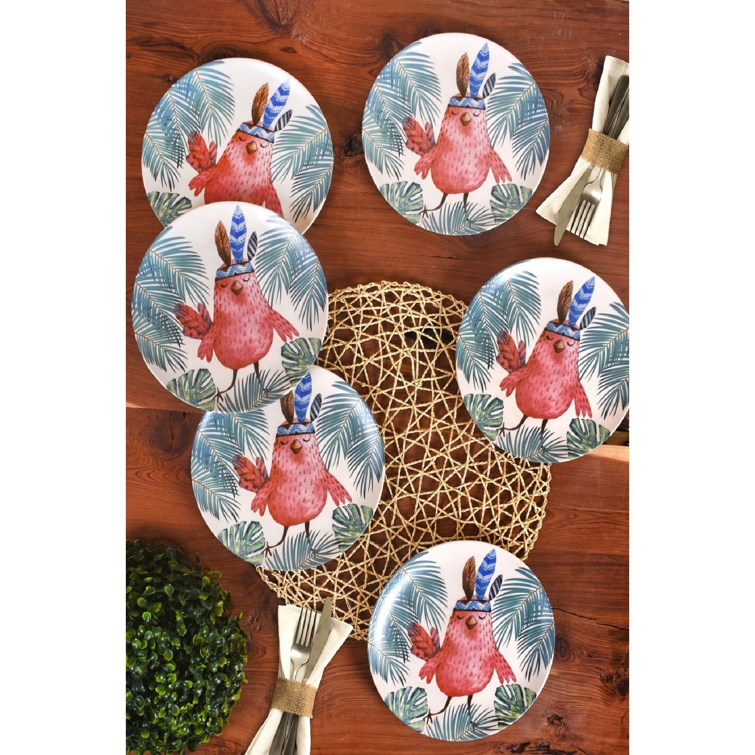 Keramika 6 Adet 21 Cm Ege Pasta Tabağı Kızılderili Fiyatı