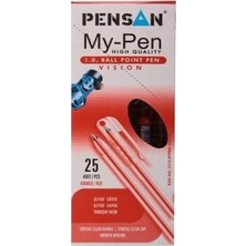 Pensan Tükenmez Kalem My-Pen 1.0 Kırmızı 2210 25Li