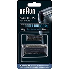 Braun 1 Serisi ve Cruzer Tıraş Makinesi 1,2,3,4,5,6 Yedek Başlığı Folyo ve Kesici Bıçak 10B/ 20B