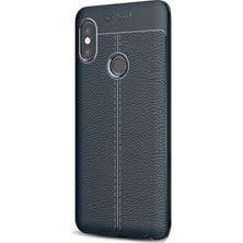 Gpack Xiaomi Redmi Note 5 Pro Silikon Niss Kılıf Lacivert + Ekran Koruyucu Cam