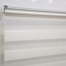 Dekoronyedi Beyaz Geniş Piliseli Zebra Perde