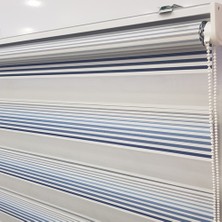 Dekoronyedi Krem Simli Bambu Zebra Perde Etek Oyması