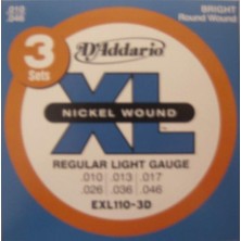 Daddario Exl1103D 3Pack Elk Gtr Xl Reg.Lite